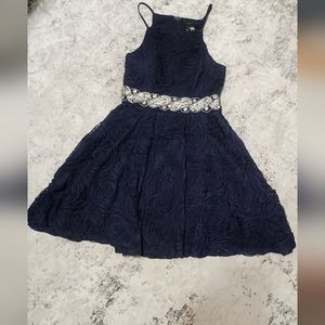 Girls Navy Blue Holiday Dress